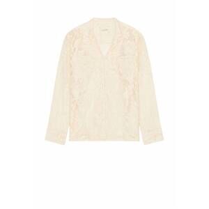 NEW HARAGO women's lace full sleeve shirt in off white